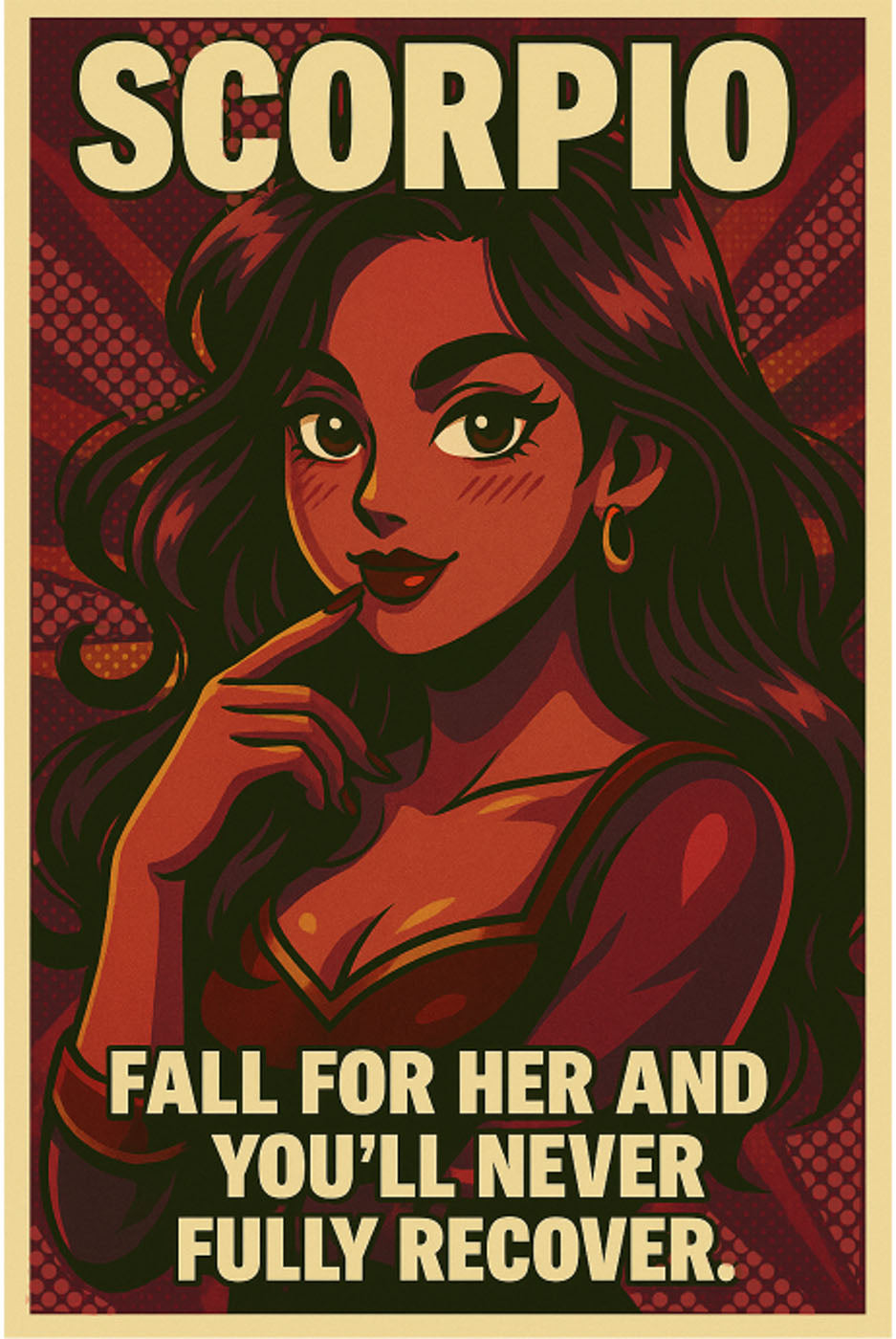 Scorpio Zodiac Girl Pop Art | Fall for Her and You’ll Never Fully Recover | Usha Design Studio